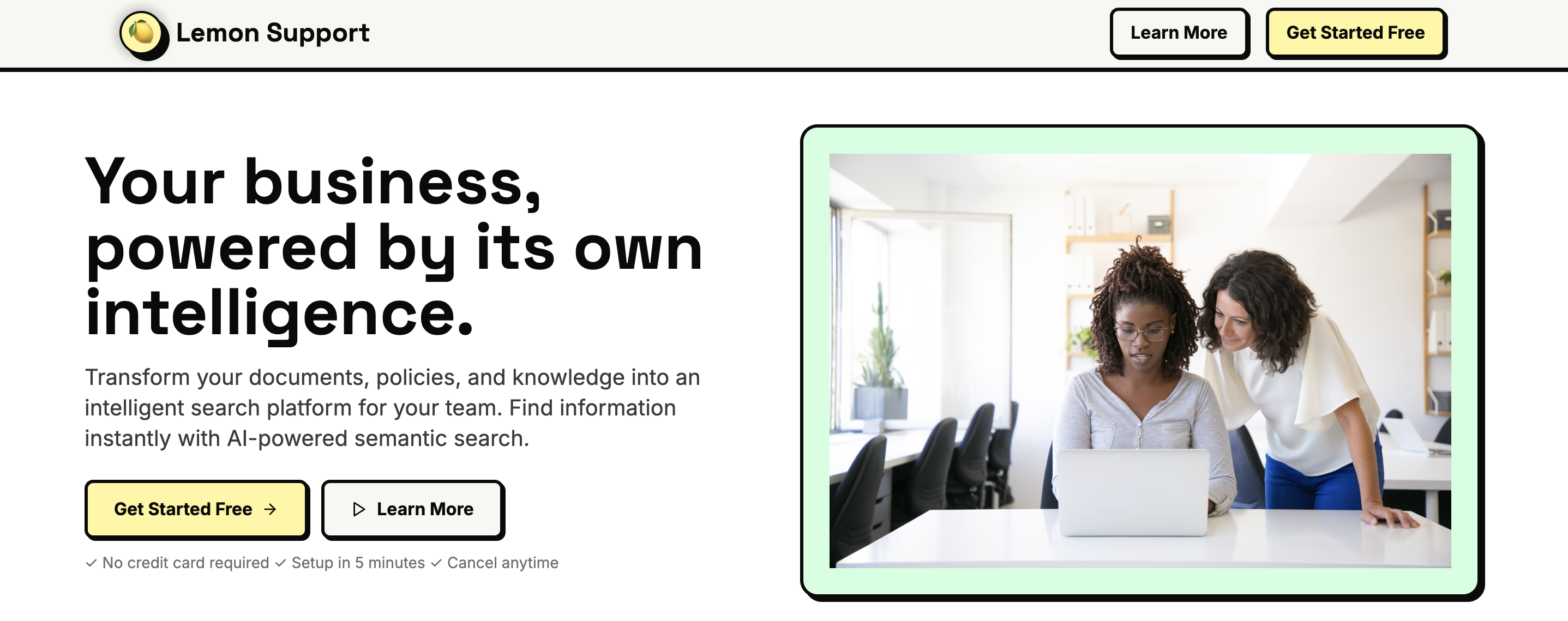 Lemon Support UI Screenshot